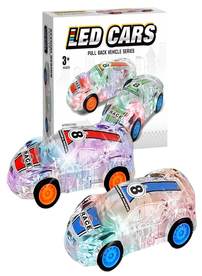 ZOHANINDL LED Light Up Pull Back Car Toys,Race Cars Toy (2 Pack),Car Body Glows-Batteries Included,Suitable for Toddlers 3 4 5 6 7 8 Year Old Kids for Boys and Girls Birthday Party Gift - Image 1